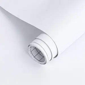 17"x120" White Contact Paper, Peel and Stick Matte Wallpaper, Self Adhesive Decorative Vinyl Paper for Countertop, Cabinet, Table, Shelves, Furniture Renovate and Wall Covering Decoration