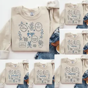 Retro Mama & Grandma Floral Crewneck - Vintage Aesthetic Gigi, Mimi, Nana Sweatshirt - Cute Auntie Graphic Pullover - Coquette Style Mother's Day Gift - Comfort Colors Soft Fleece