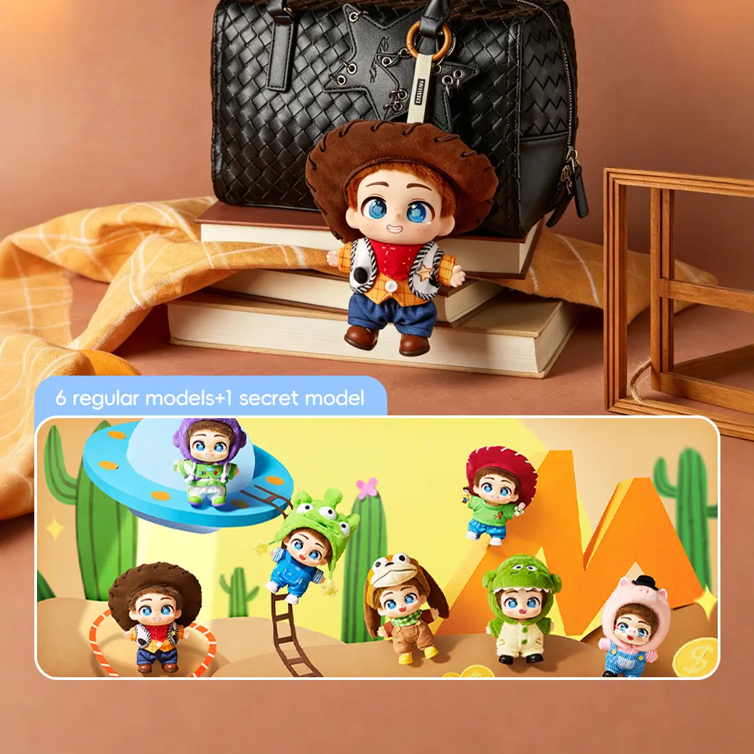 Disney Pixar Toy Story Childhood Bond Series Vinyl Plush Blind Box Bag Charm,Cute Kawaii Stuffed Doll Keychain, Mystery Box Backpack Pendant & Aesthetic Accessory Gift for Disney Fans Kids Adults