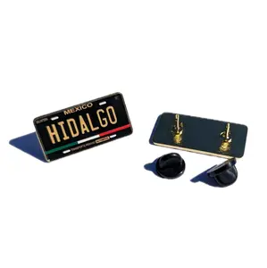 Pin Hidalgo Car Plate Pin For Caps Clothing Enamel Badge Pin HGO Mexico Pin mexican pin