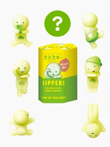 Smiski Hippers Set of 6 Figures + 1 Mystery Mini Glow-in-the-Dark Doll – Cute Phone Decor & Collectible Gift