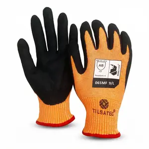 High Cut Resistant Gloves, Metal Wire Reinforced, Sand-Textured Nitrile Coating,Work Gloves, Comfort Dexterous Liner, Ergonomic Anti-Fatigue Protective Gloves, For Metal, Glass, Manufacturing, Construction, Heavy-Duty Sharp Object Handling