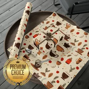 Coffee Lover Wrapping Paper Rolls, Coffee Shop Gift Wrap, Cafe Espresso Latte Gift Wrap, Coffee Cafe Latte Espresso Scrapbook Paper