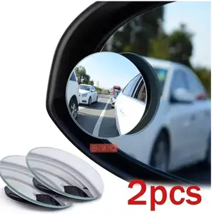 New 2p Car Blind Spot Mirror, 360 Degree Adjustable Rearview Convex Mirror, Wide Angle Parking Frameless Mirror for Cars, Car Accessories