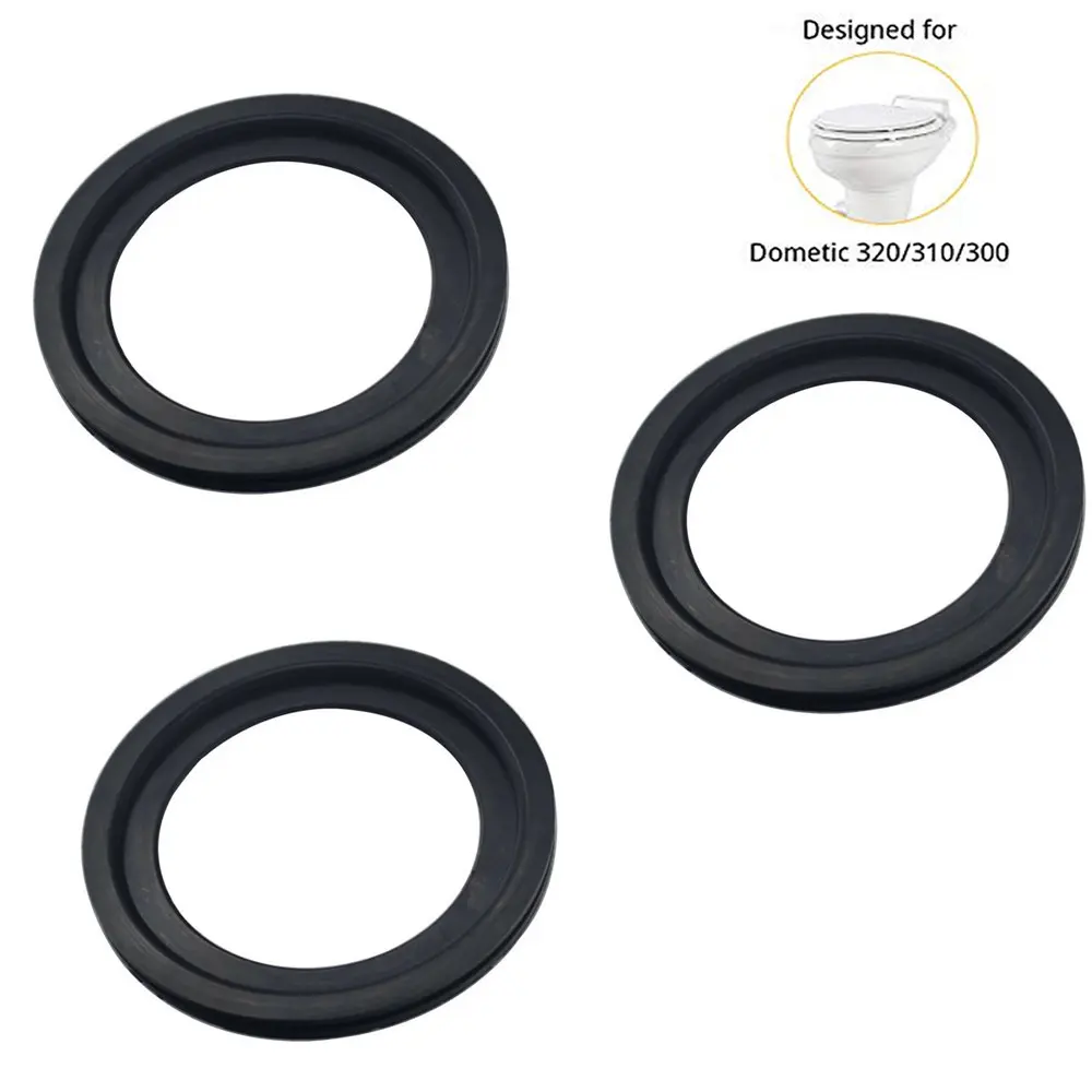 3-Pcs Rubber Flush Ball Seal Kit for Dometic Model 300/310/320 RV Toilet, Easy & Quick Install, Water Hold, Leakage Prevention, Replaceable Automotive RV Toilet Repair Tool