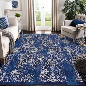 GARVEE Area Rugs: Versatile Sizes (5x7ft to 10x13ft), Low-Pile, Non-Slip, Washable, Soft Polypropylene or Cotton, Snowflake & Ethnic Prints, Ideal for Living Room, Bedroom, Dorm, Nursery, Safe for Pets
