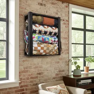 Easy-Hang Quilt Wall Display Rack | Custom Blanket Holder Frame Case Decor
