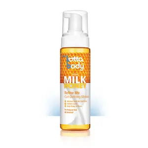 Lotta Body Milk Honey Curl Defining Mousse 7 oz - Moisturizes, Controls Frizz, Medium Hold for Soft Curls, No Silicone, No Alcohol - Gel, Haircare