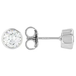 JTV Moissanite Platineve Stud Earrings 1.20ctw DEW
