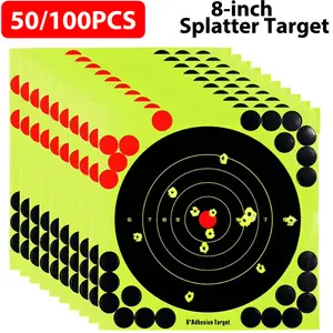 50/100 8-inch Splatter Target High Visibility Adhesive Shooting Target Stickers Reactive Hunting Shooting Training Paper