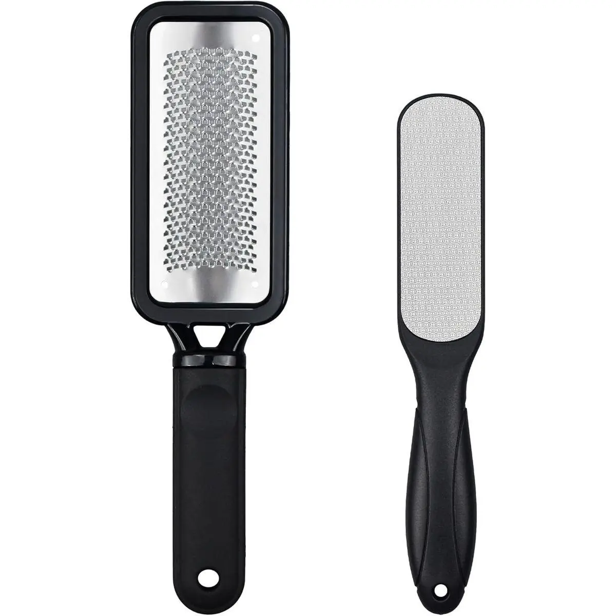 Foot Files Callus Remover 2 Pcs Stainless Steel Professional Pedicure Foot Rasp and Dual Sided Scrubber Foot Care Tools to Removes Hard Skin Corns for Dry and Wet Fee
