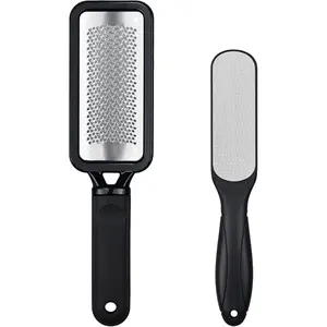 Foot Files Callus Remover 2 Pcs Stainless Steel Professional Pedicure Foot Rasp and Dual Sided Scrubber Foot Care Tools to Removes Hard Skin Corns for Dry and Wet Fee