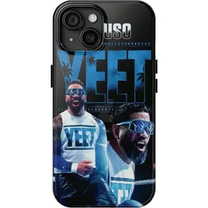 Jey Uso WWE Yeet Phone Case, Tough 2-Piece Wrestling Cover, Compatible with iPhone 11-17 Pro Max/Plus and Samsung Galaxy S23-25