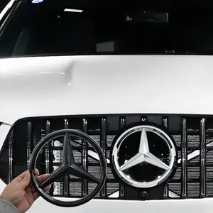 188mm 210mm Car Front Logo Grille Badge Sticker For Mercedes Benz GLA GLB AMG GLS G C E GLE GLB AMG Cover Decoration Accessories