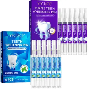 Teeth Brightens Pen,Brightens Smile,Neutralizes Yellow Tones,REFRESHING MINT FLAVOR,6pcs/box，0.1 fl oz (3ml) each,making it perfect for brightening your smile on the go! Oral Care Product for Men & Women, Daily Oral Care Product