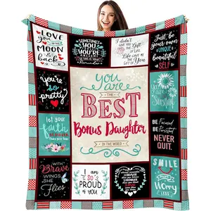Daughter Gifts for Christmas - Step Daughter Xmas Gifts from Stepmom - to My Bonus Daughter Throw Blankets