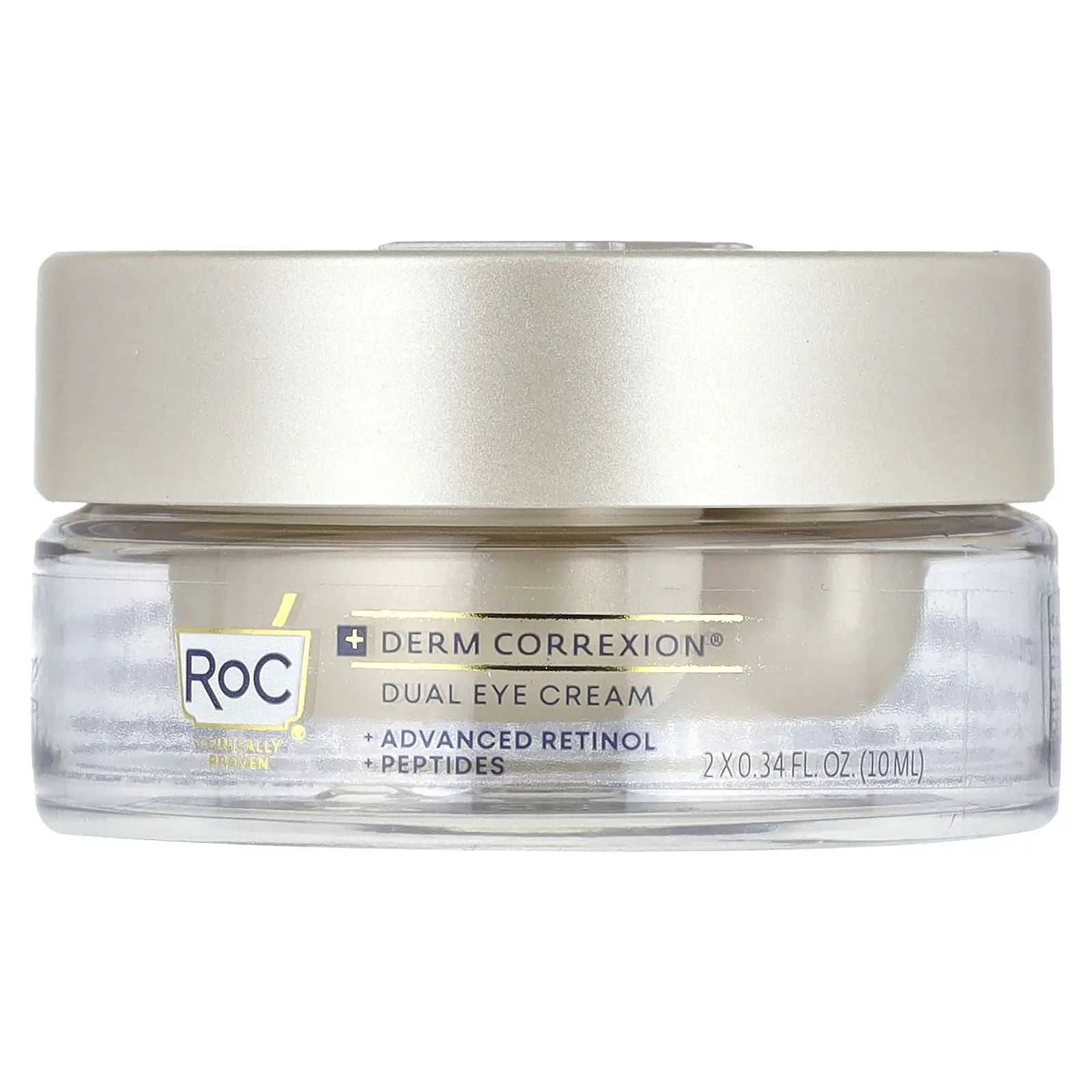 RoC Derm Correxion®, Dual Eye Cream, Advanced Retinol & Peptides, Fragrance-Free, 0.34 fl oz (10 ml) Each