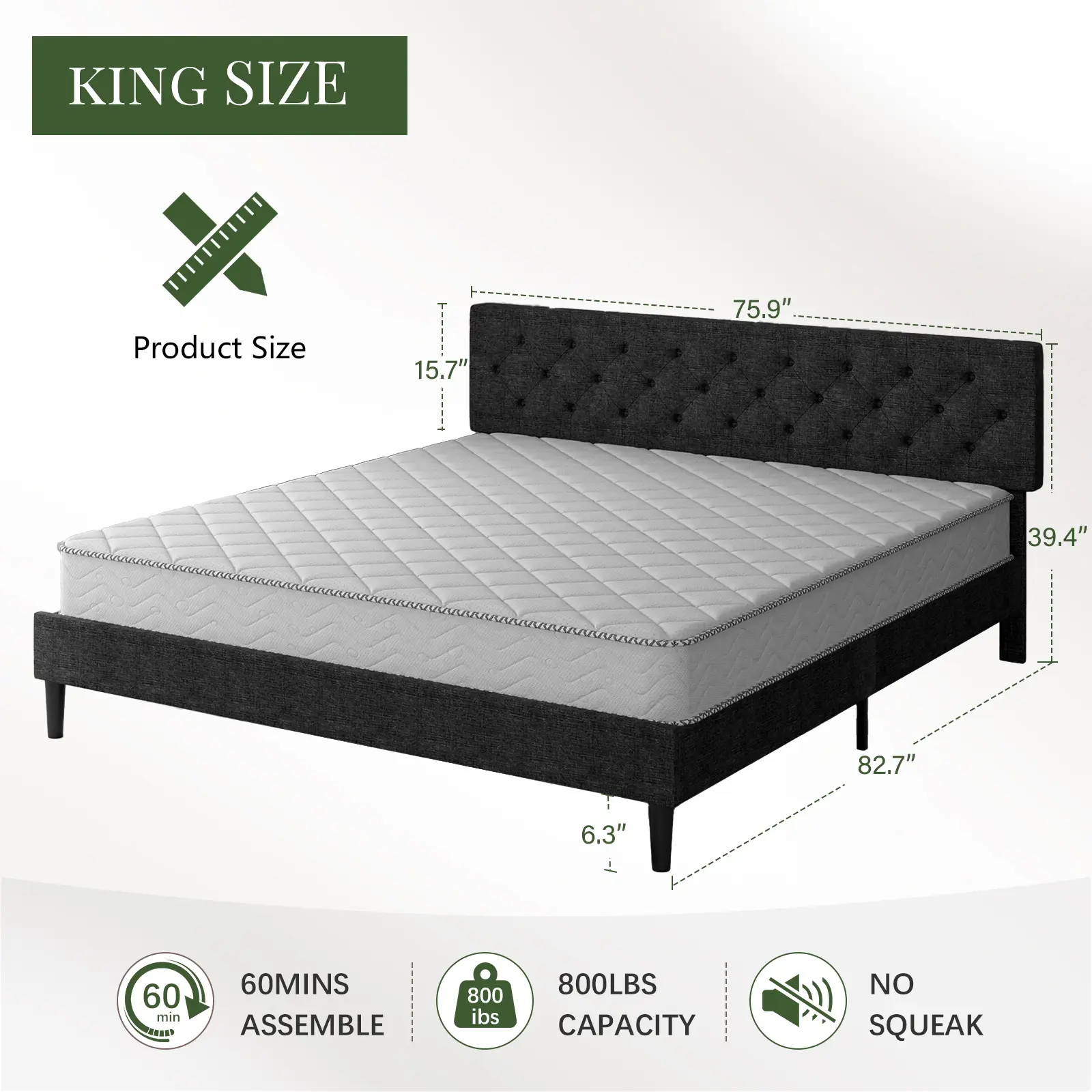 King Size Dark Grey