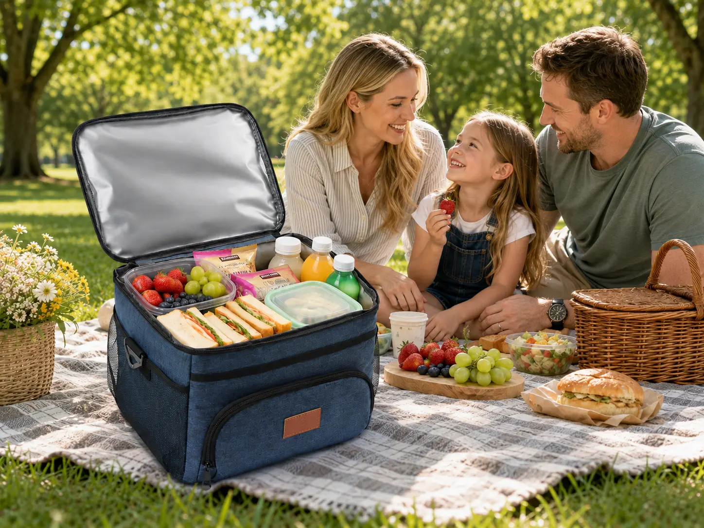 Women’s Large Insulated Cooler Bag with Adjustable Shoulder Strap, Leakproof Portable Picnic Lunch Tote for Beach, Camping, Travel and Outdoor Use