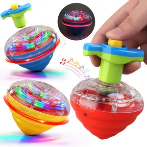 Glowing Spinning Toy 3-Piece Set with Lights and Music, Flashing Rotating Toys for Kids Gift, Random Color Kids Toy Finger Spinning Top