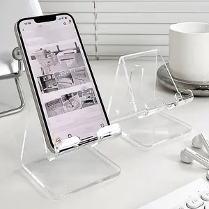 Transparent Acrylic Phone Stand, Multi-Functional Desktop Organizer for Home Office Dormitory, Stylish Practical Holder for Clean Workspace, Mobile Phone Holder
