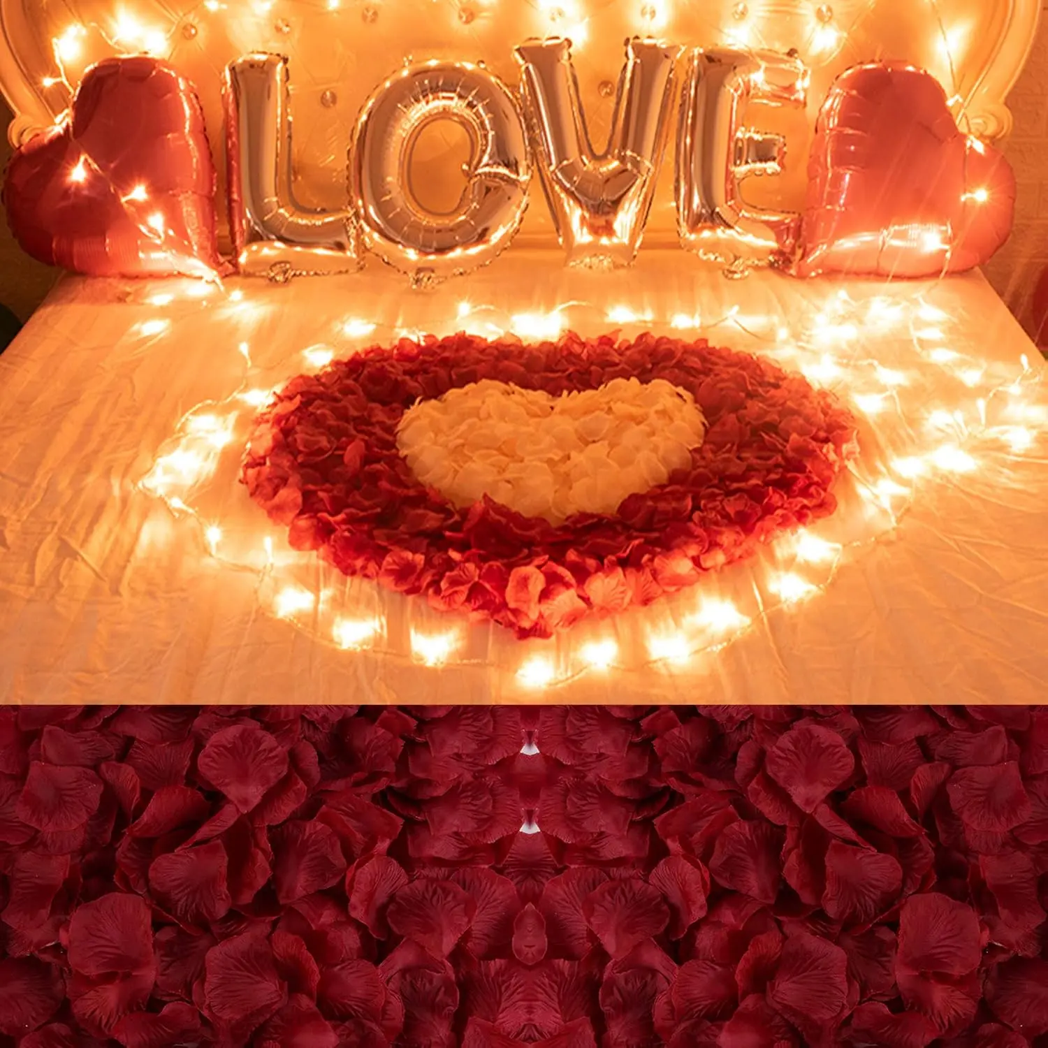 Halloween Fall Gift 1000PCS Red Wine Fake Rose Petals: Create a Romantic Atmosphere for Weddings, Proposals Christmas decor