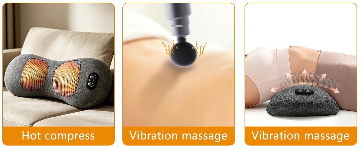 Cordless 3 in 1 Lower Back Massager - Heat, Vibration and Traction, 2600mAh Rechargeable Back Massager Office Chair & Home Use, Lumbar Support Pillow For Lower Back Pain, Smooth Spine Comfort Design neck relaxer Deep Tissue Percussion lumbarmassager Cordless 3 in 1 Lower Back Massager - Heat, Vibration and Traction, 2600mAh Rechargeable Back Massager Office Chair & Home Use, Lumbar Support Pillow For Lower Back Pain, Smooth Spine Comfort Design neck relaxer Deep Tissue Percussion lumbarmassager