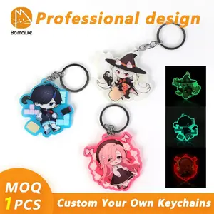 Custom Keychain Glow In The Dark Acrylic Keychains Photo Customized Anime Charms Personalized Design Keychains Customized gifts