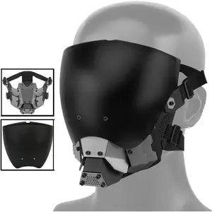 Full Face Mask, Breathable Tactical Mask, Party Role Play Mask, Cyberpunk Style Mask, Holiday Party Supplies