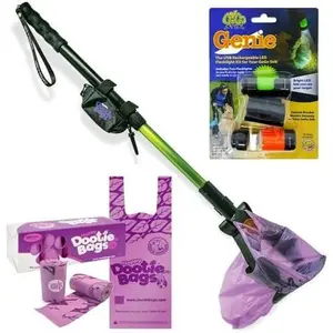 Catch-N-Go! Best Catcher - Scooper, Genie Rechargeable LED Flashlights Kit, Happy Dootie Bags