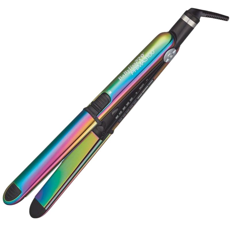 BaBylissPRO Limited Edition Iridescent Nano Titanium Prima 3100 Flat Iron BNTRB3100TUC – Professional, Fast-Heating, Sleek Hair Straightener