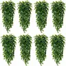 Realistic Ivy Vine Garland - UV-Resistant Faux Hanging Greenery, Durable Synthetic Eucalyptus-Style Leaves, Space-Saving Indoor Outdoor Wall Decor, 4 or 8 pcs Multi-Pack for Patio, Porch, Wedding
