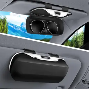 【NewYear2026】Sunglass Holder for Car Visor Clip, Car Accessories Visor Glasses Holder, Vehicle Visor Accessories Sunglass Holder, Car Sunglass Holder Suitable for Truck and Sedan to Place Sunglass (Black)