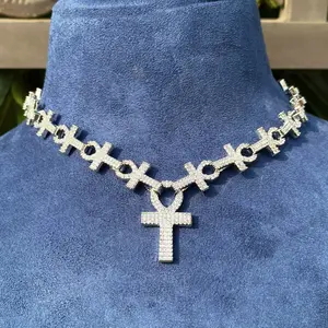 European And American Hip-Hop Fashion Cross Chain Necklace, Unique Niche Hip-Hop Accessory