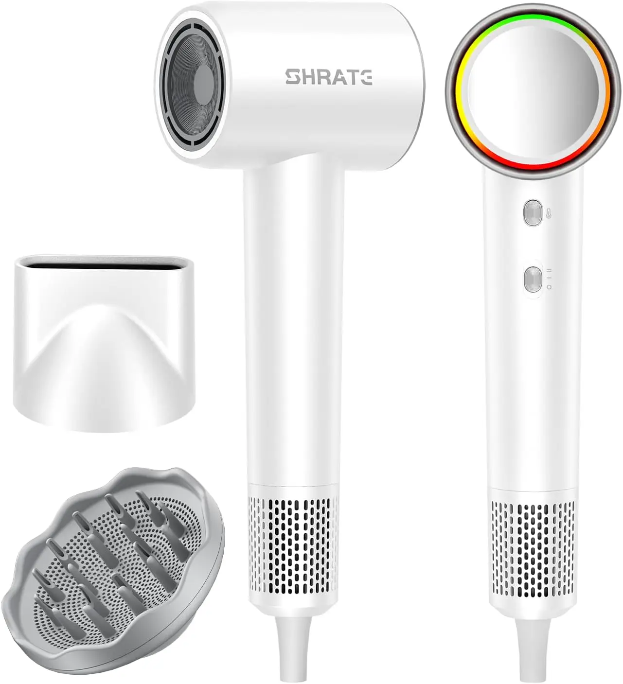 SHRATE Professional High Speed Ionic Hair Dryer | Ultra-Fast Drying | 500 Million Negative Ions | Low Noise | 160000 RPM | Compact Blow Dryer with Magnetic Diffuser for Faster Drying All Hair Types