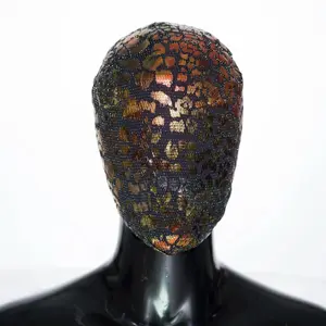 Bronze Shadow Lace Mask, Custom Handmade Iridescence Lace Fabric