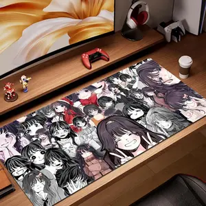 Anime Cute Girl Sublimation Mouse Pad, Kawaii Gaming Desk Mat with Anti-Slip Rubber Base, Durable Thick Design, Smooth Cloth Surface for PC Gamers, Sublimation Mouse Pads