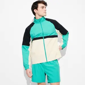Men's Windbreaker Jacket - Original Use Green S: Lightweight Nylon, Front Zipper, 2 Pockets