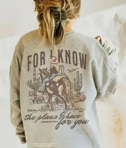 Christian Western Sweatshirt: Bible Verse Horse Graphic, Boho Style