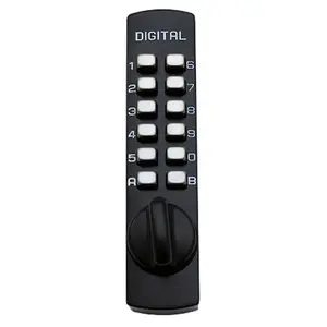 212 MAIN Lockey C-120-JB Low Profile Surface Mount Slide Deadbolt, Jet Black Door Hardware, Keyless Entry Digital Keypad Safety Lock for Motorcycle Security