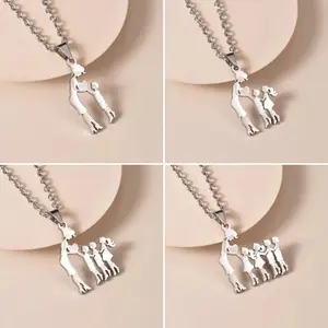 Mom Daughter Son Family Necklace Stainless Steel Chain Multiples Childs Silver Color Pendant Jewelry Women Mother's Day Gift