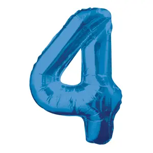 34 In. Blue Number 4 Balloon