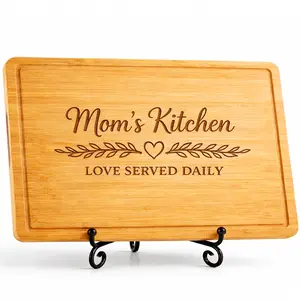 Personalized Mom's Kitchen Cutting Board Custom Engraved Mother's Day Gift Premium Bamboo Chopping Board for Mom Grandma Nana Mother-in-Law Stepmom