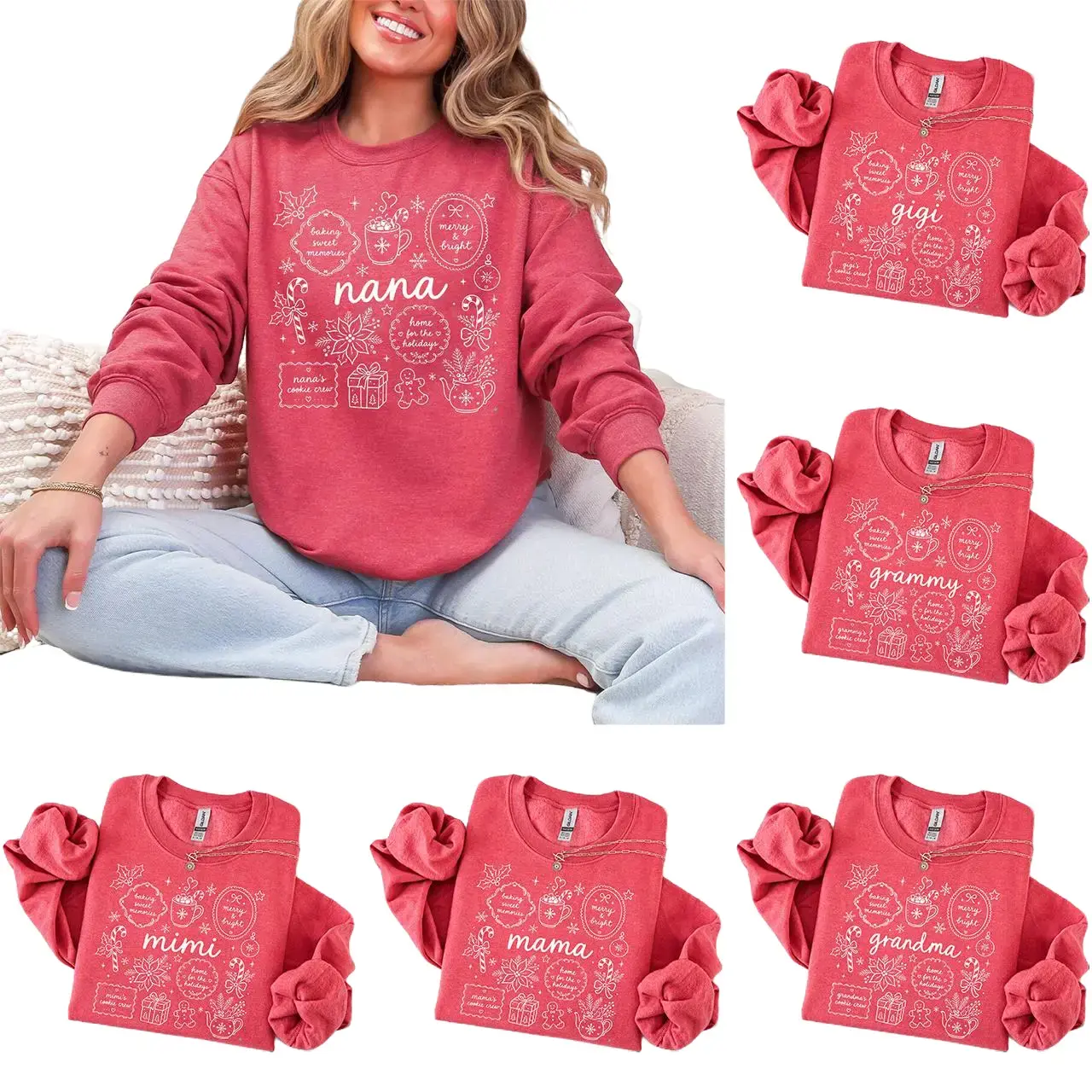 Personalized Floral Nana Sweatshirt, Custom Floral Grandma Sweater, Christmas Gift, Gigi Mimi Mama Auntie Granny Nani Grammy Lolli Shirt