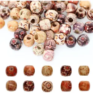 300 count Mixed Painted Barrel  Spacer Beads,  12mm Round Printed  Drum  Loose Beads for DIY Making Bracelet Necklace  Hair Craft Project