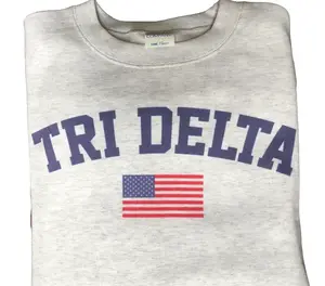 Tri Delta USA Sweatshirt, American Flag, Sorority, Greek, Patriotic
