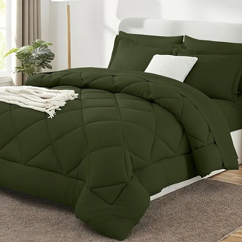 [Luxury Comforter Set] 2/3pcs Luxury Comforter Set Warm & Soft & Breathable - Quilted Bedding with Fluffy Fill - Perfect for All Seasons with 1 Comforter And 1/2 Pillowcases