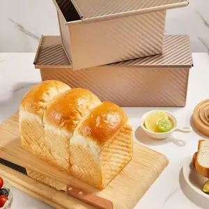 1pack Pullman Bread Pans with Lid, 1LB Capacity Bread Loaf Pan, Non-Stick, Easy Release Sandwich Bread Loaf Pan for Baking Homemade Bread Bakeware Reusable Mold