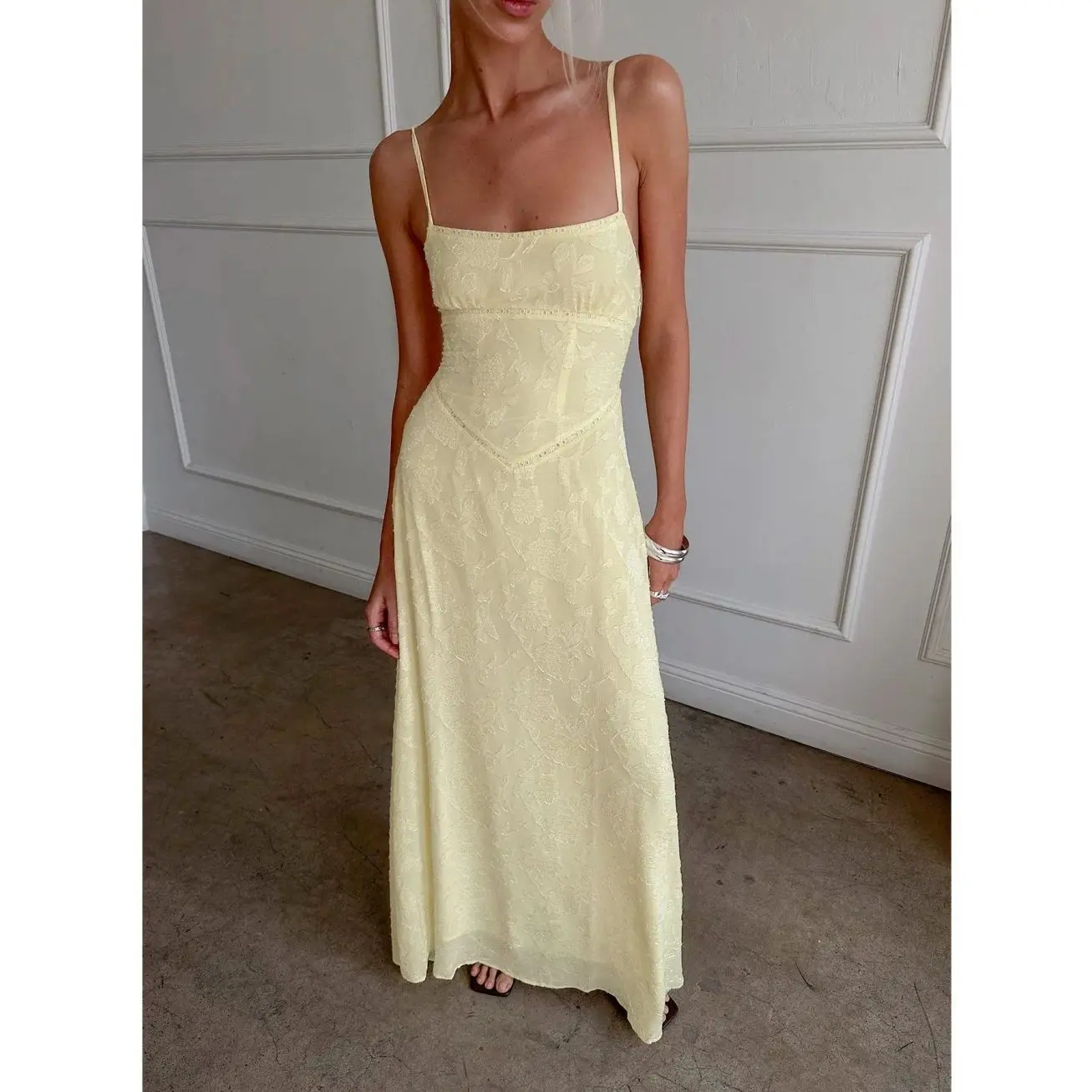Princess Polly South Of France Maxi Dress Yellow