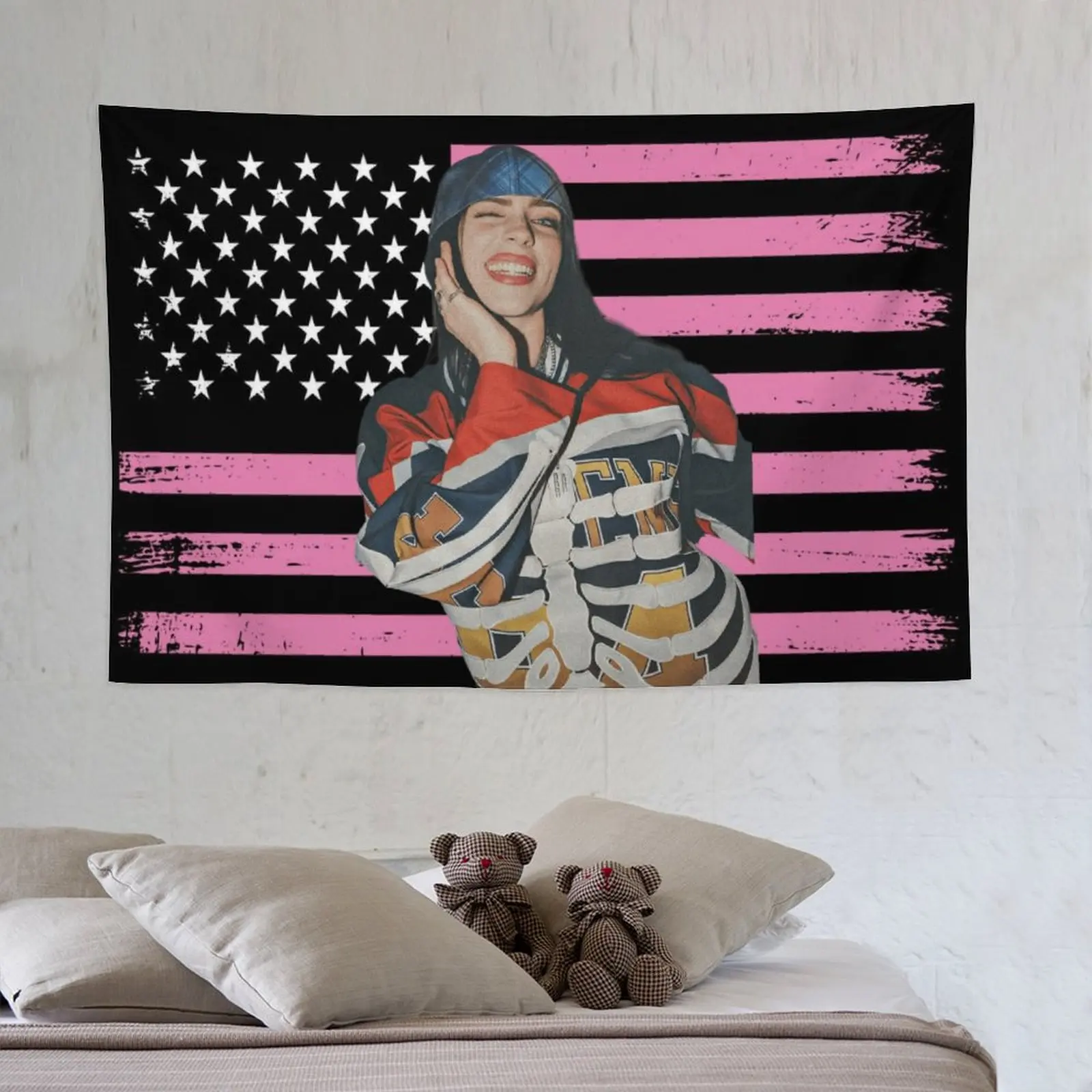 Billies 3x5 Foot Decorative Flag Eilish Tapestry Outdoor Indoor, Double Stitched, Wall Hanging Room Decor, College Dorm Room Porch Outside Decorations 7